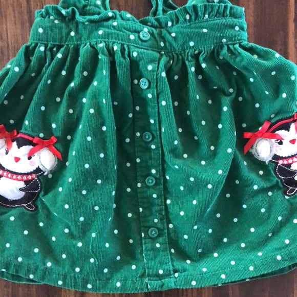 Young Hearts polka dot corduroy overall dress 4T - Picture 3 of 5